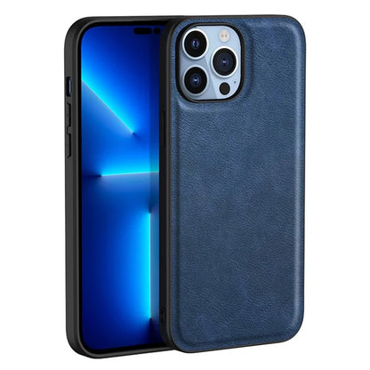 For iPhone 16 Pro Max Case Retro PU Leather Coated PC+TPU Phone Cover