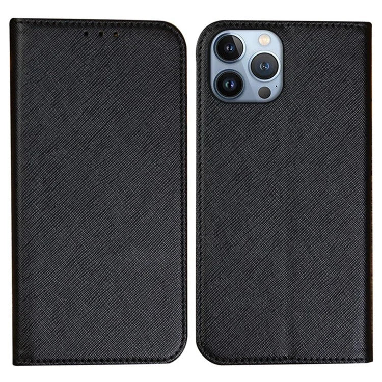 For iPhone 16 Pro Max Case Magnetic Closure Cross Texture PU Leather Phone Cover