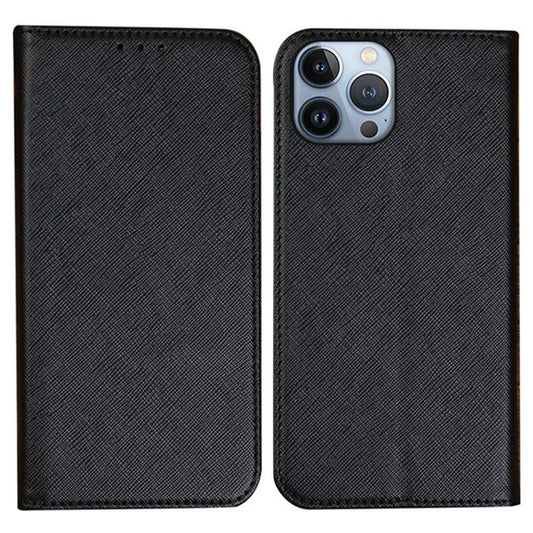 For iPhone 16 Pro Max Case Magnetic Closure Cross Texture PU Leather Phone Cover