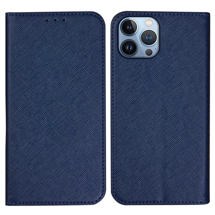 For iPhone 16 Pro Max Case Magnetic Closure Cross Texture PU Leather Phone Cover