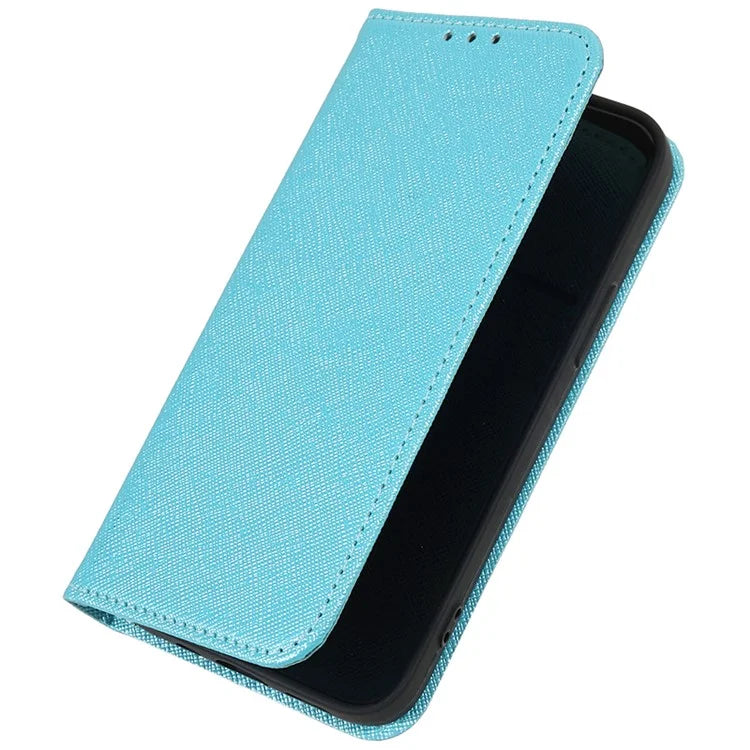 For iPhone 16 Pro Max Case Magnetic Closure Cross Texture PU Leather Phone Cover