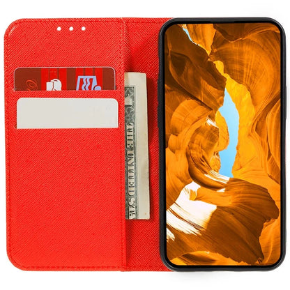 For iPhone 16 Pro Max Case Magnetic Closure Cross Texture PU Leather Phone Cover