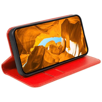For iPhone 16 Pro Max Case Magnetic Closure Cross Texture PU Leather Phone Cover
