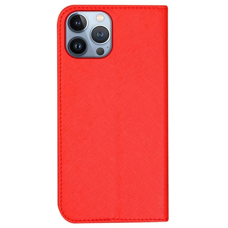 For iPhone 16 Pro Max Case Magnetic Closure Cross Texture PU Leather Phone Cover