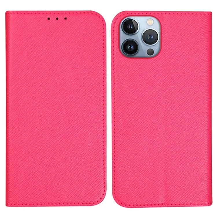 For iPhone 16 Pro Max Case Magnetic Closure Cross Texture PU Leather Phone Cover