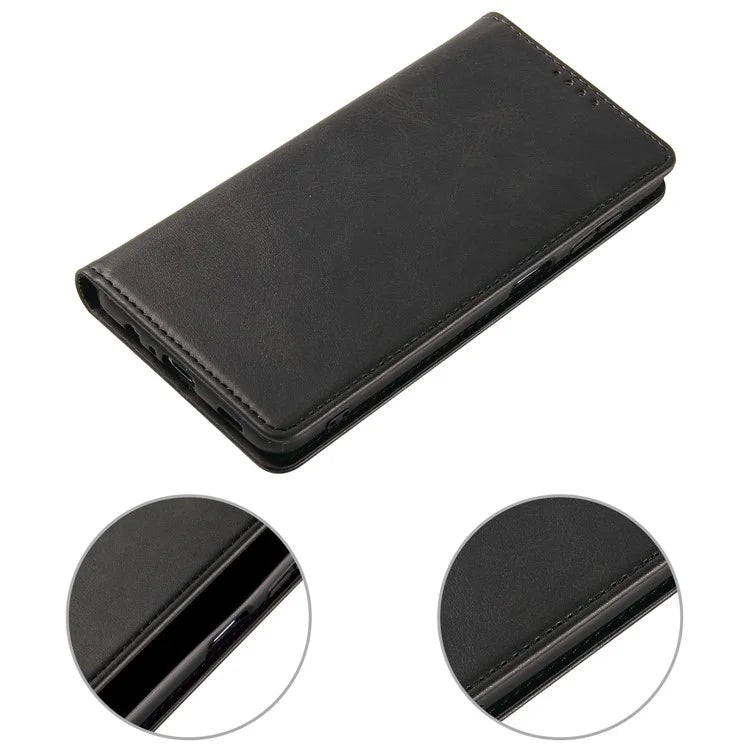 For iPhone 16 Pro Case Leather Phone Cover Strong Magnetic Card Holder