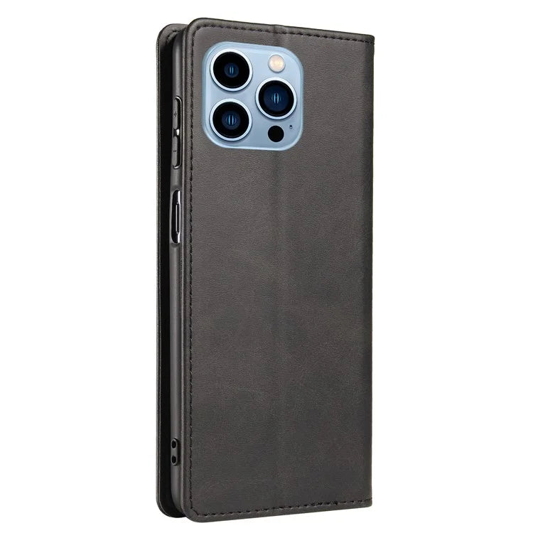 For iPhone 16 Pro Case Leather Phone Cover Strong Magnetic Card Holder