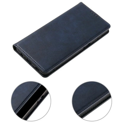 For iPhone 16 Pro Case Leather Phone Cover Strong Magnetic Card Holder