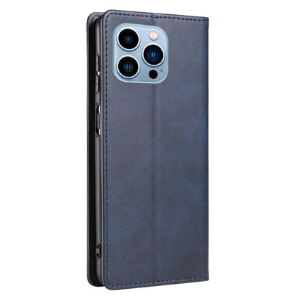 For iPhone 16 Pro Case Leather Phone Cover Strong Magnetic Card Holder