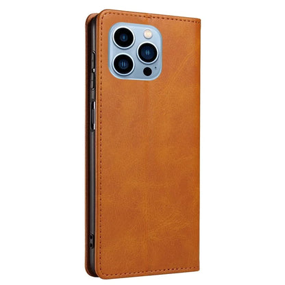 For iPhone 16 Pro Case Leather Phone Cover Strong Magnetic Card Holder