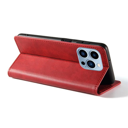 For iPhone 16 Pro Case Leather Phone Cover Strong Magnetic Card Holder