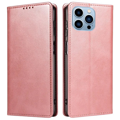 For iPhone 16 Pro Case Leather Phone Cover Strong Magnetic Card Holder