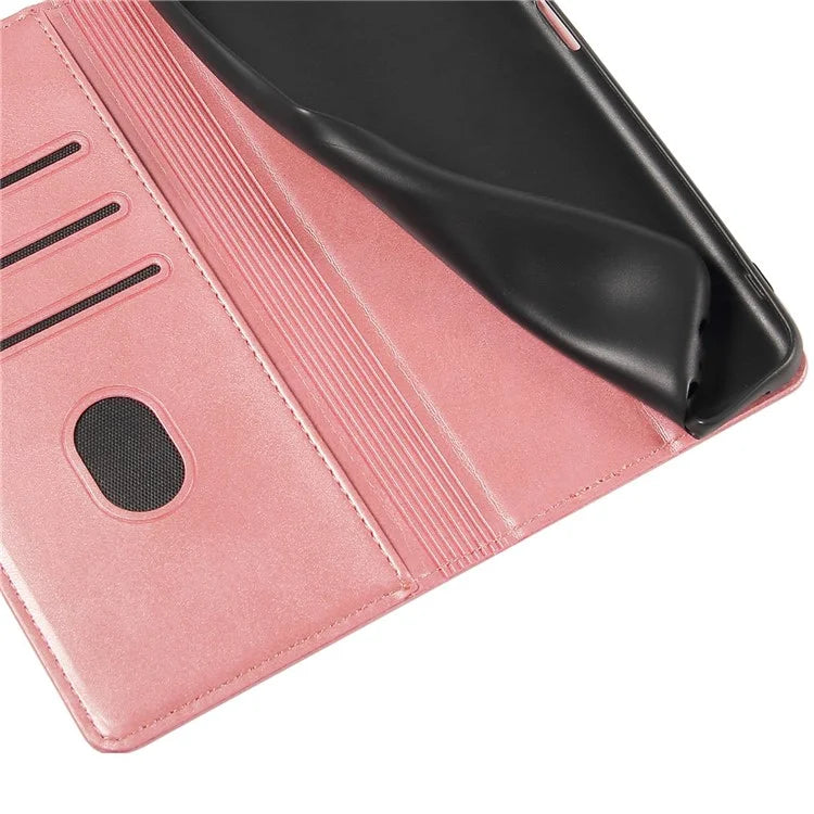 For iPhone 16 Pro Case Leather Phone Cover Strong Magnetic Card Holder