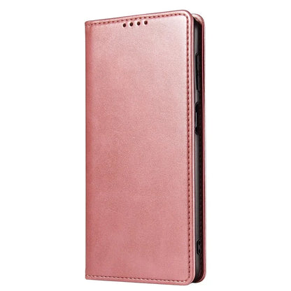 For iPhone 16 Pro Case Leather Phone Cover Strong Magnetic Card Holder