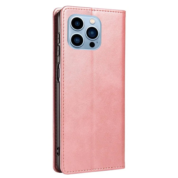 For iPhone 16 Pro Case Leather Phone Cover Strong Magnetic Card Holder