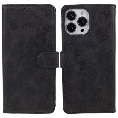 For iPhone 16 Pro Case PU Leather Wallet Calf Texture Phone Cover