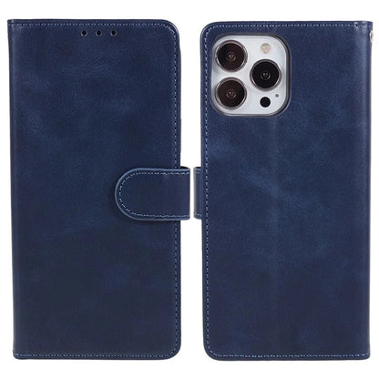 For iPhone 16 Pro Case PU Leather Wallet Calf Texture Phone Cover