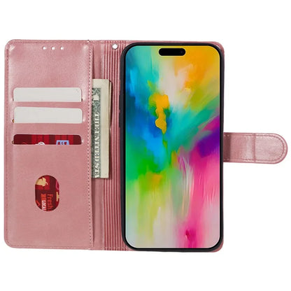 For iPhone 16 Pro Case PU Leather Wallet Calf Texture Phone Cover