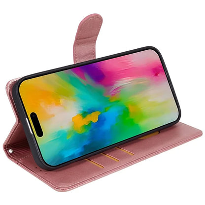 For iPhone 16 Pro Case PU Leather Wallet Calf Texture Phone Cover