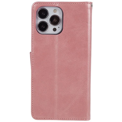 For iPhone 16 Pro Case PU Leather Wallet Calf Texture Phone Cover