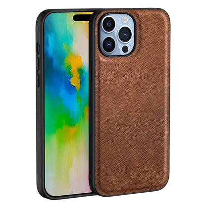 For iPhone 16 Pro Case Retro PU Leather Shockproof Anti-Slip Back Cover