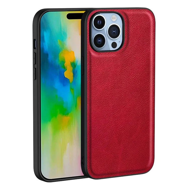 For iPhone 16 Pro Case Retro PU Leather Shockproof Anti-Slip Back Cover
