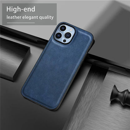 For iPhone 16 Pro Case Retro PU Leather Shockproof Anti-Slip Back Cover