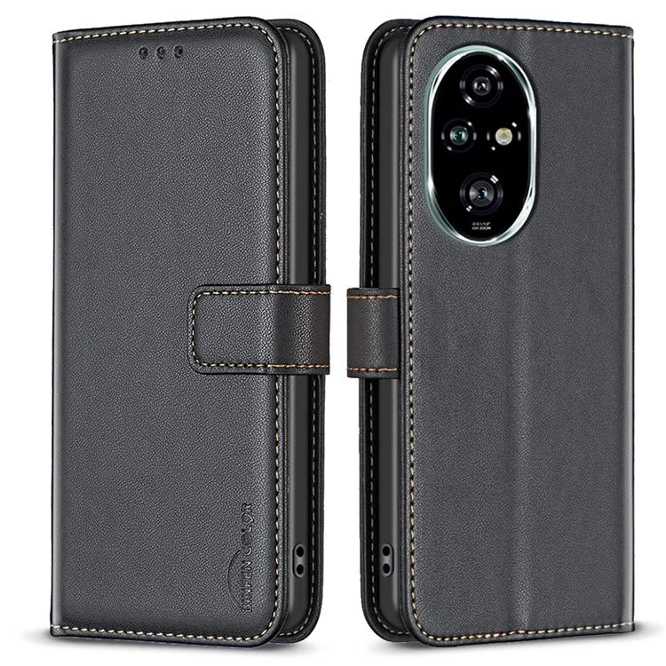 BINFEN COLOR BF17 For Honor 200 Pro 5G Wallet Case PU Leather Flip Phone Cover