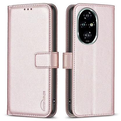 BINFEN COLOR BF17 For Honor 200 Pro 5G Wallet Case PU Leather Flip Phone Cover