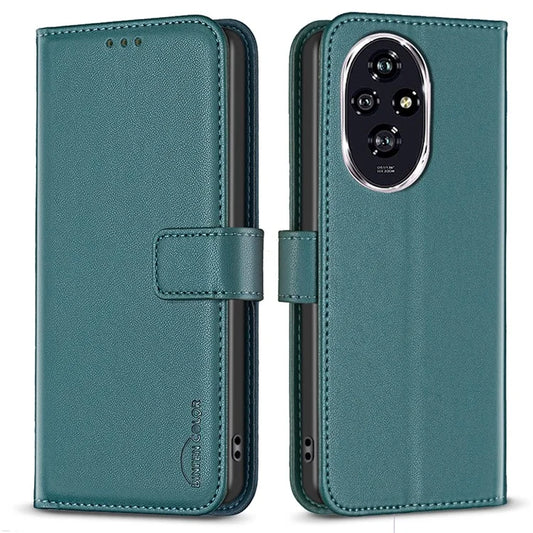 BINFEN COLOR BF17 For Honor 200 5G Case PU Leather Wallet Protective Phone Cover