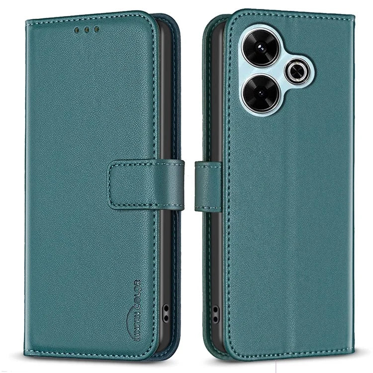 BINFEN COLOR BF17 For Xiaomi Redmi 13 4G / Poco M6 4G Case Wallet Stand Leather Phone Cover