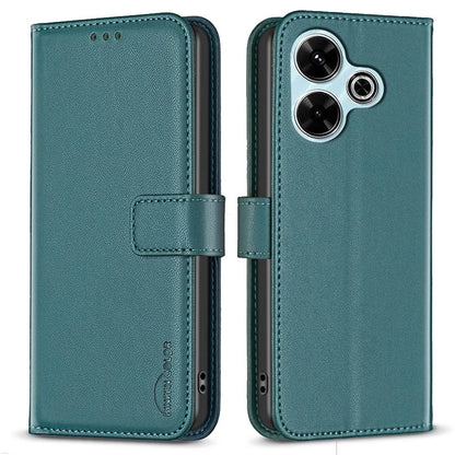 BINFEN COLOR BF17 For Xiaomi Redmi 13 4G / Poco M6 4G Case Wallet Stand Leather Phone Cover