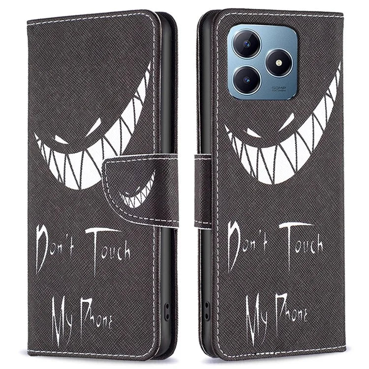 For Realme C61 4G / C63 4G Case Pattern PU Leather Phone Cover Card Slots Folding Stand