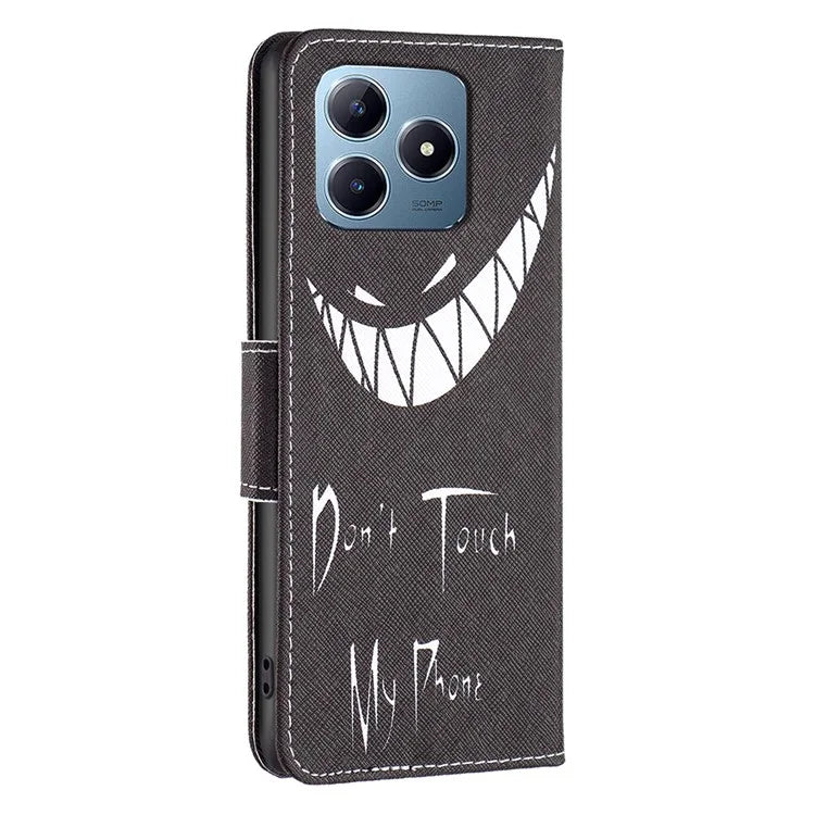 For Realme C61 4G / C63 4G Case Pattern PU Leather Phone Cover Card Slots Folding Stand