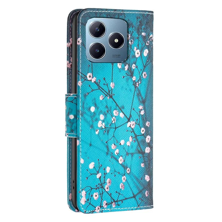 For Realme C61 4G / C63 4G Case Pattern PU Leather Phone Cover Card Slots Folding Stand