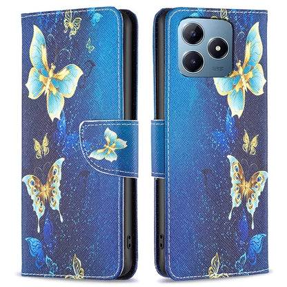 For Realme C61 4G / C63 4G Case Pattern PU Leather Phone Cover Card Slots Folding Stand