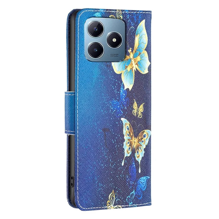 For Realme C61 4G / C63 4G Case Pattern PU Leather Phone Cover Card Slots Folding Stand