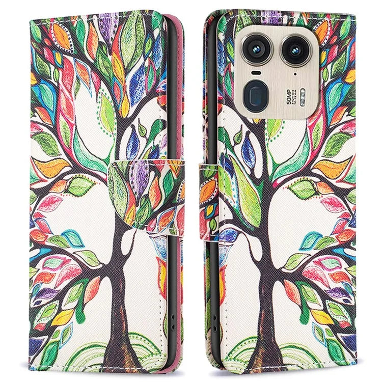 For Motorola Edge 50 Ultra 5G / Moto X50 Ultra 5G Case Leather Phone Cover Pattern Printing