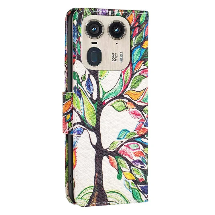For Motorola Edge 50 Ultra 5G / Moto X50 Ultra 5G Case Leather Phone Cover Pattern Printing