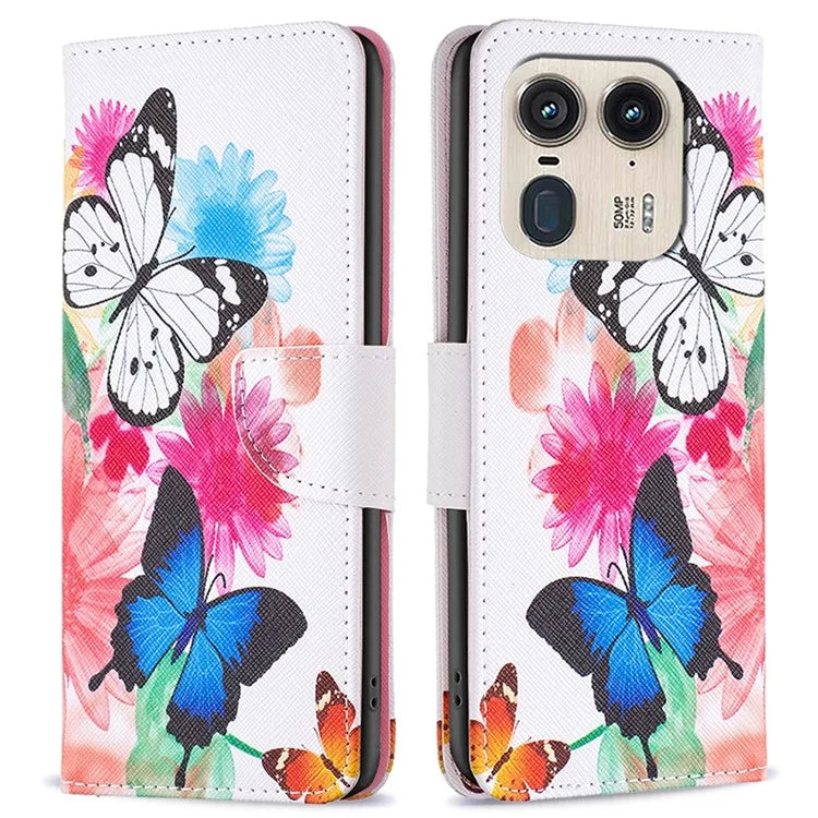 For Motorola Edge 50 Ultra 5G / Moto X50 Ultra 5G Case Leather Phone Cover Pattern Printing