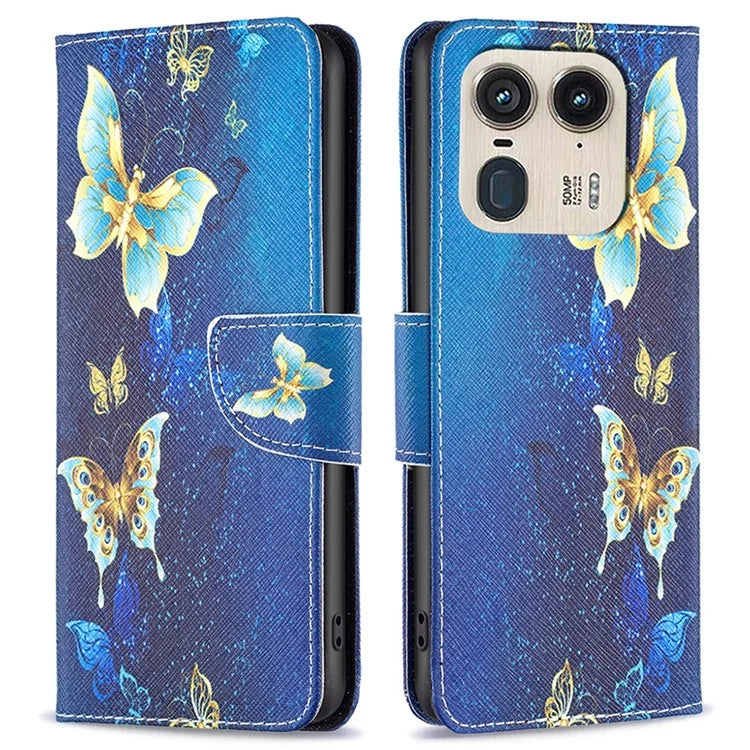 For Motorola Edge 50 Ultra 5G / Moto X50 Ultra 5G Case Leather Phone Cover Pattern Printing