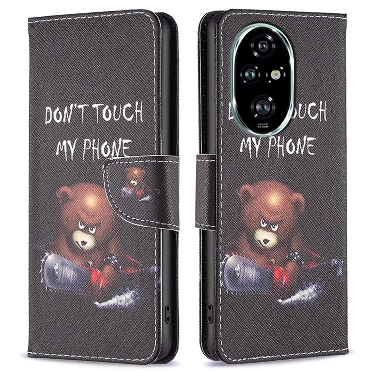 For Honor 200 Pro 5G Case PU Leather Pattern Phone Cover Scratchproof Protect
