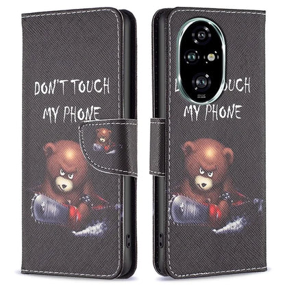 For Honor 200 Pro 5G Case PU Leather Pattern Phone Cover Scratchproof Protect