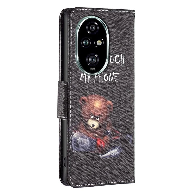 For Honor 200 Pro 5G Case PU Leather Pattern Phone Cover Scratchproof Protect