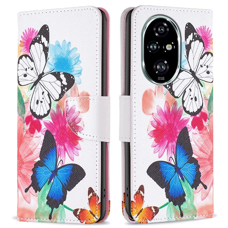 For Honor 200 Pro 5G Case PU Leather Pattern Phone Cover Scratchproof Protect