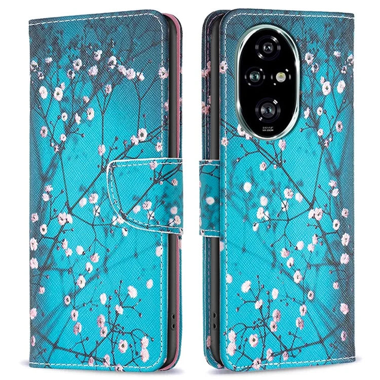 For Honor 200 Pro 5G Case PU Leather Pattern Phone Cover Scratchproof Protect