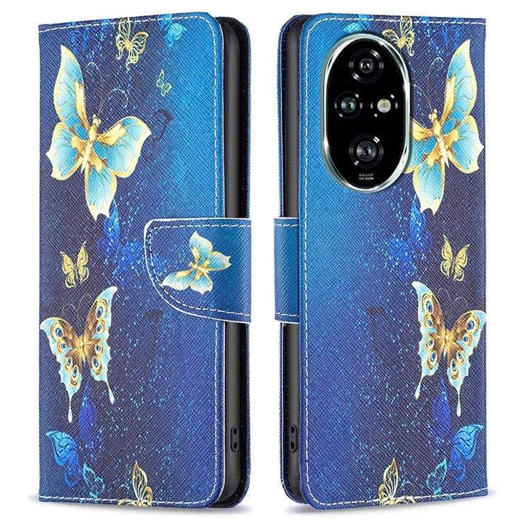 For Honor 200 Pro 5G Case PU Leather Pattern Phone Cover Scratchproof Protect