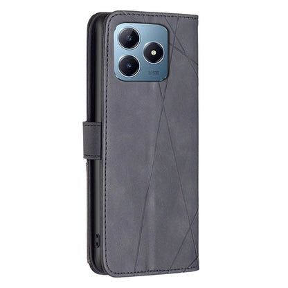 BINFEN COLOR BF05 For Realme C61 4G / C63 4G Case Geometric PU Leather Phone Cover with Magnetic Clasp