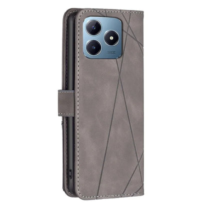 BINFEN COLOR BF05 For Realme C61 4G / C63 4G Case Geometric PU Leather Phone Cover with Magnetic Clasp
