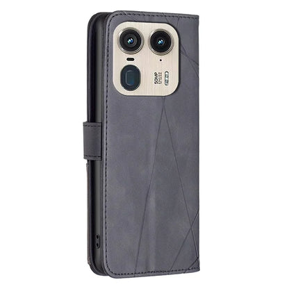 BINFEN COLOR BF05 For Motorola Edge 50 Ultra 5G / Moto X50 Ultra 5G Case Leather Phone Cover Geometry Imprinted